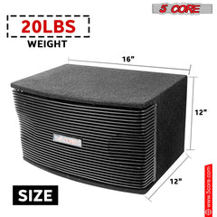 5Core Box Subwoofer for Car 1Pc Black 800W Peak Power 8 Inch Vented Trunk Speaker Woofer 8 Ohm