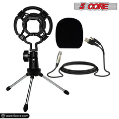 5Core Podcast Equipment Bundle Professional Studio XLR Condenser Recording Microphone Kit for vocals