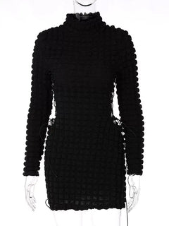 Bubble Textured Mini Dress Chic