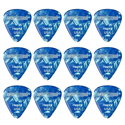 5Core Guitar Picks 0.96mm Celluloid Heavy Gauge Pick - Acoustic Electric Bass Guitars BLUE