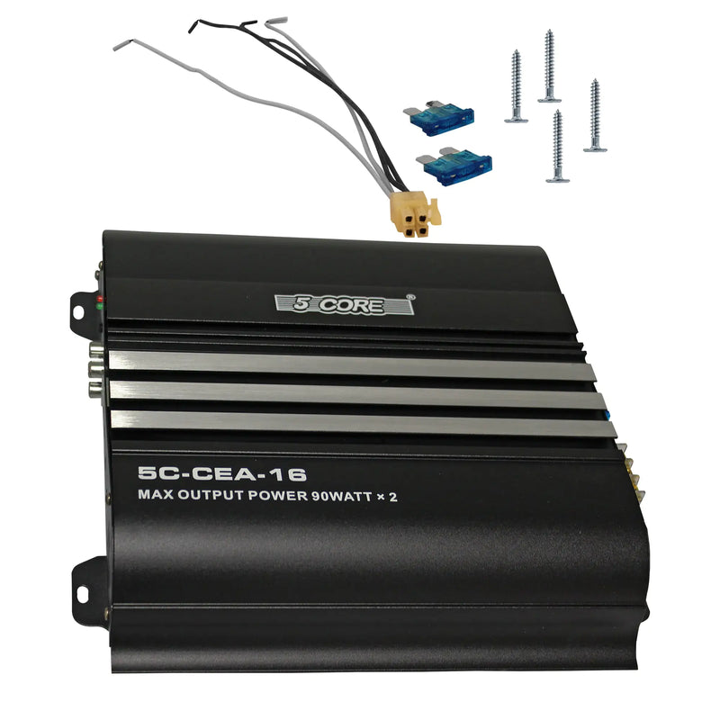 5Core Dual Channel Car Amplifier 1800W Combined Peak Power Sub Woofer Speaker Receiver w RCA Port