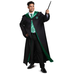 Harry Potter Robe, Deluxe Wizarding World Hogwarts House Themed Robes for Adults, Movie Quality Dress Up Costume Accessory Adult XXL (50-52) Slytherin