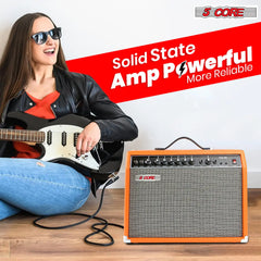 5 Core Guitar Amp For Electric Bass Acoustic Portable Amplifier Practice Amplificador 40W Orange