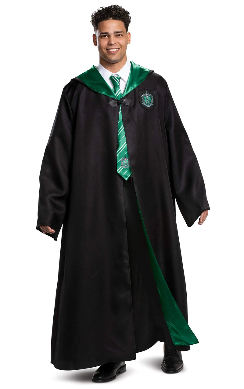 Harry Potter Robe, Deluxe Wizarding World Hogwarts House Themed Robes for Adults, Movie Quality Dress Up Costume Accessory Adult XXL (50-52) Slytherin