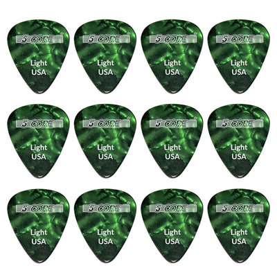 5Core Guitar Picks Celluloid Light Gauge 0.46mm Pick - Acoustic Electric Bass Guitars GREEN