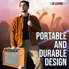 5 Core Guitar Amp For Electric Bass Acoustic Portable Amplifier Practice Amplificador 20W ORANGE