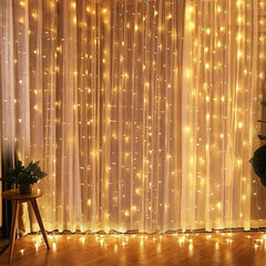 Christmas Lights Curtain Garland