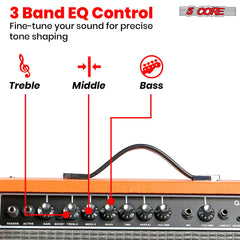 5 Core Guitar Amp For Electric Bass Acoustic Portable Amplifier Practice Amplificador 40W Orange