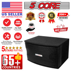 5Core Box Subwoofer for Car 1Pc Black 800W Peak Power 8 Inch Vented Trunk Speaker Woofer 8 Ohm