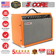 5 Core Guitar Amp For Electric Bass Acoustic Portable Amplifier Practice Amplificador 40W Orange